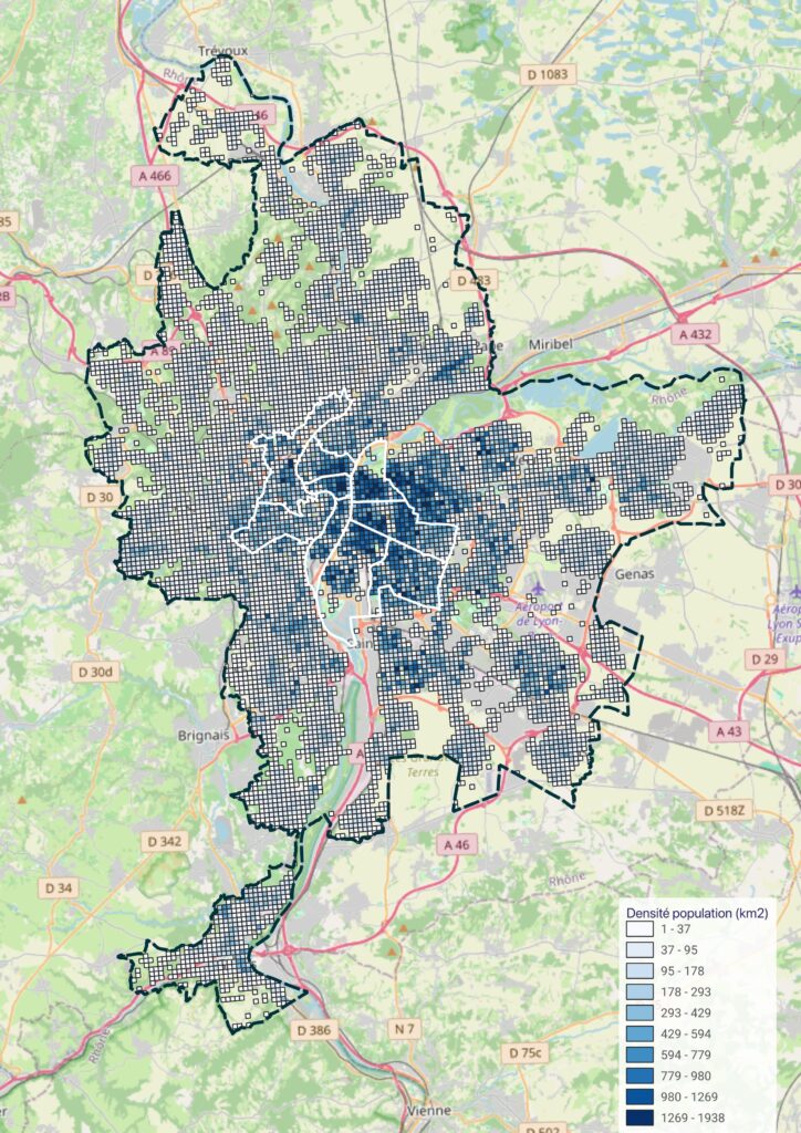 Densité de population (INSEE, 2022)
